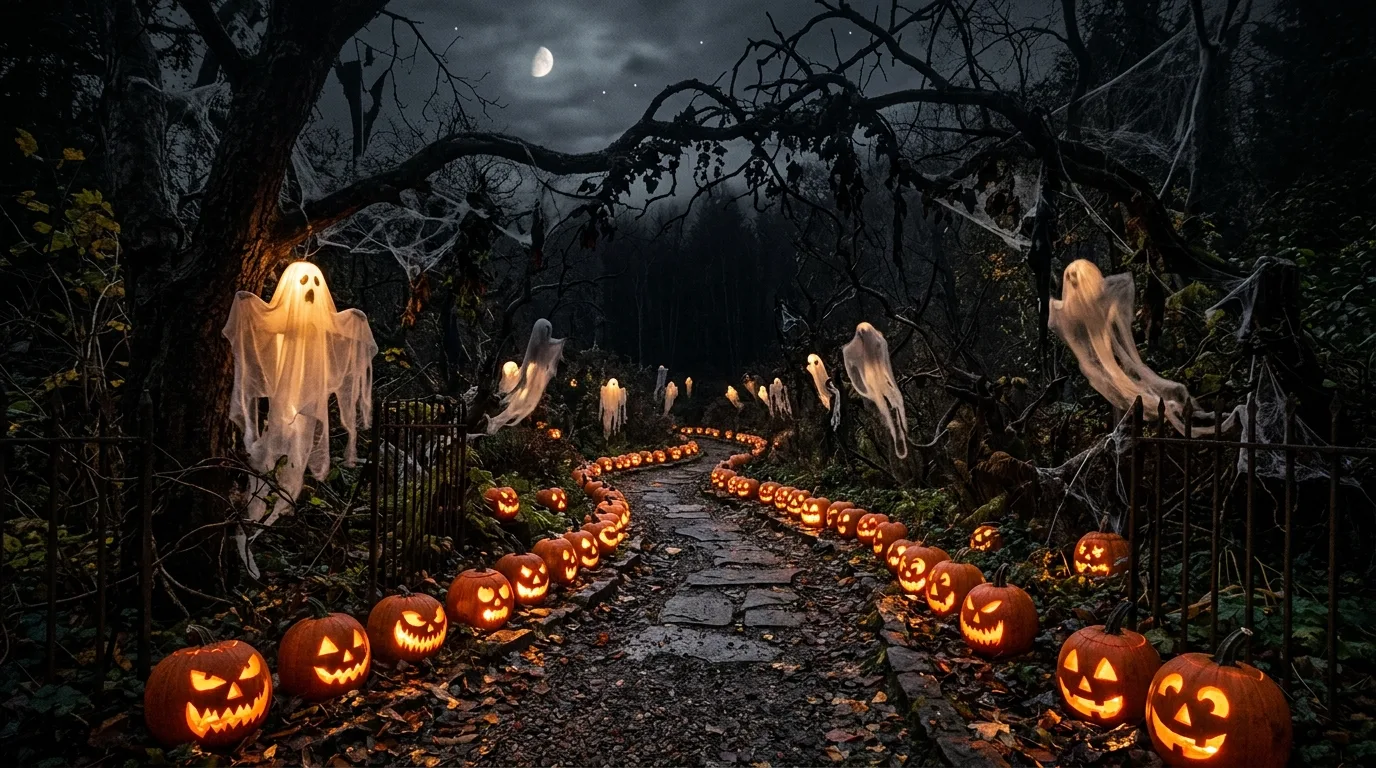 Make the display readable both day and night inspiration for an outdoor Halloween yard.